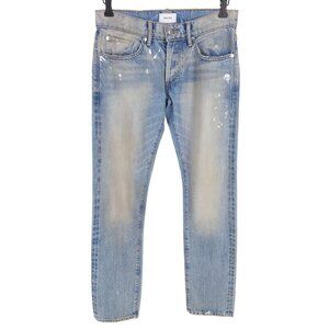 Rhude Paint Distressed Low-Rise Denim Jeans Size 28 S Mens Blue $660
